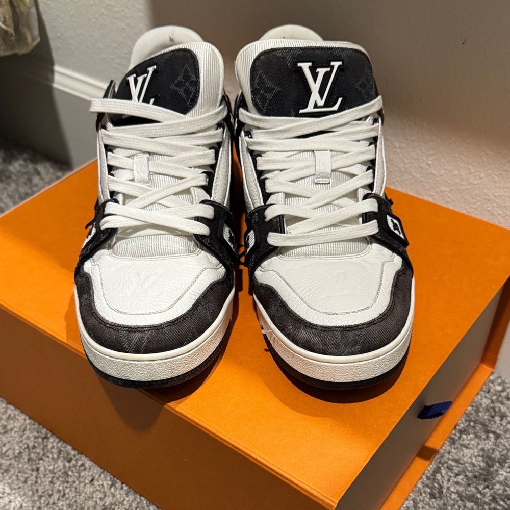 Louis Vuitton Men's Monogram White and Black Sneakers